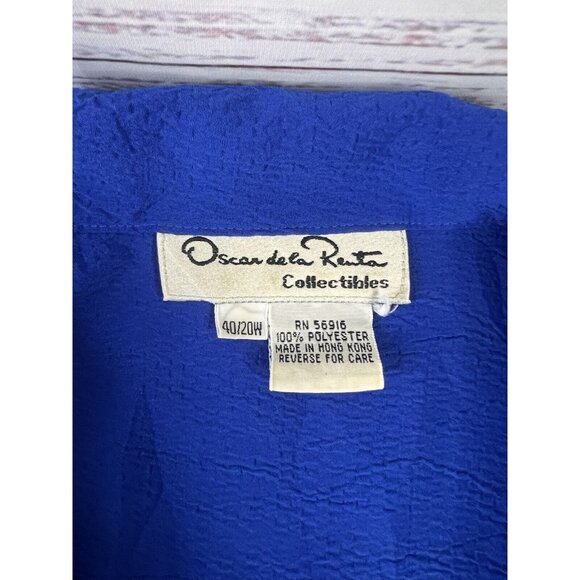 Vintage Oscar De La Renta Collectables Womans 40/20w Royal Blue Blouse Career - Picture 13 of 13